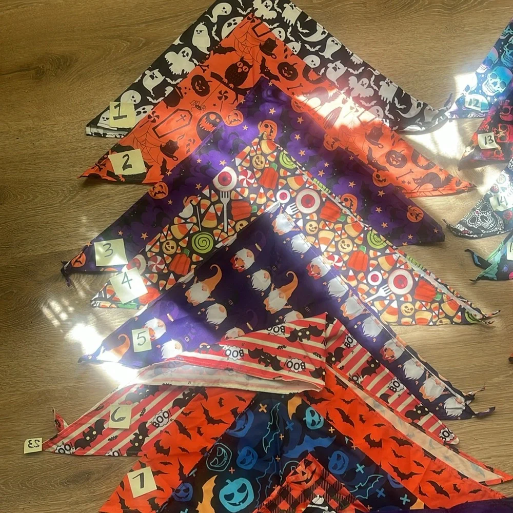 Doggie pet scarfs lightweight, 4 for $20.00 adjustable small large dogs NEW
